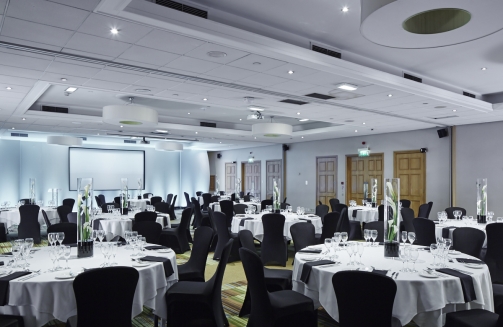 Manchester Marriott V&A dinner setup'